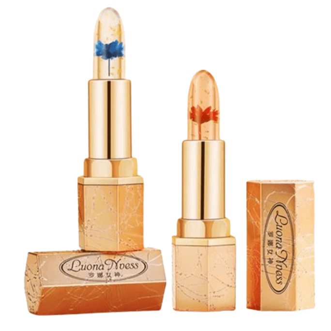 Flower Crystal Translucent Temperature Color Color Lipstick Blue Demon + Rose Tears 2 sets