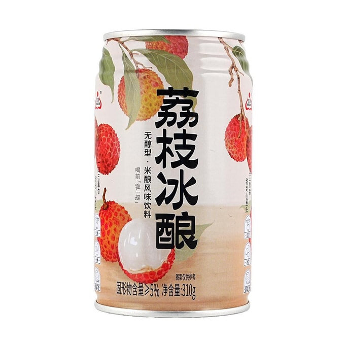 Lychee Ice Brew,Non-Alcoholic Rice Wine Beverage,10.93 oz【Alcohol Content ≤ 0.5% Vol】