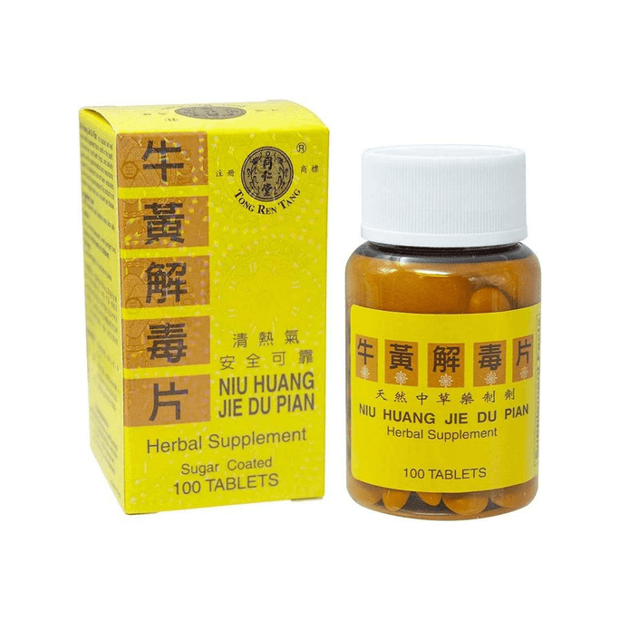 Solstice, Tong Ren Tang, Niu Huang Jie Du Pian (Sugar-Coated), 100 tablets