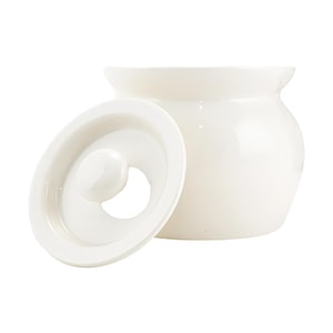 GOLDEN LION 陶瓷瓦罐燉盅 湯盅 蒸燉碗 大號 白色 10.5*10.5*8.8CM/420ML