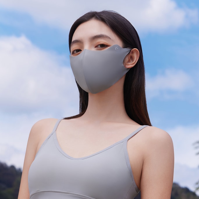 HSPM 新款无痕防晒护眼角口罩女轻薄3d立体冰丝面罩防紫外线透气显脸小 灰