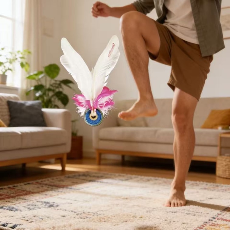 Two Shuttlecock Thickened Rubber Base Goose Feather Jianzi Large Size 19cm White 2pcs/pack 4