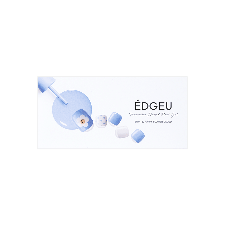 Innovative Baked Real Gel Nail Strips Peel Off Nails For Foot  #EPA415 Happy Flower Cloud 4