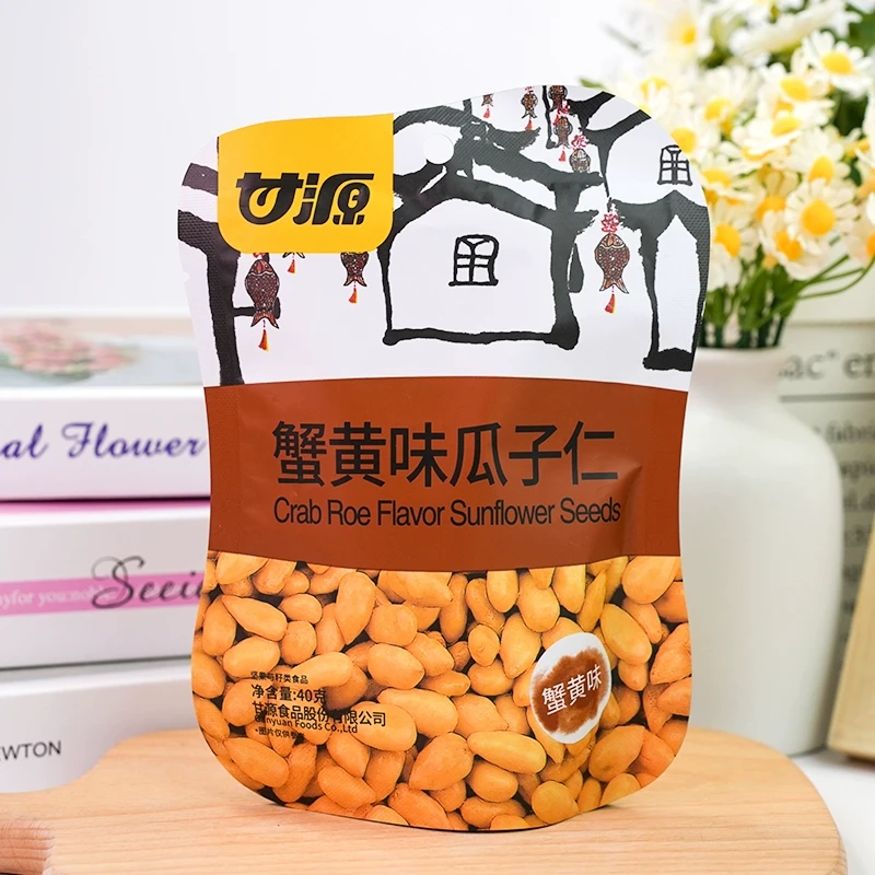 【中国直邮】甘源 瓜子仁蟹黄味 小包装坚果 休闲零食独立包装 40g*1袋