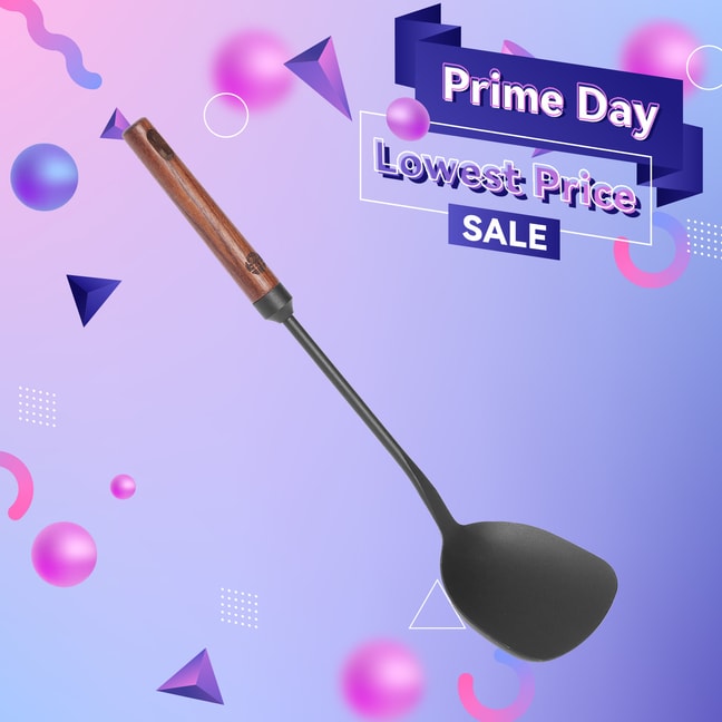 1X Cast Iron Spatula Household Cooking Spatula Wok Cooking Utensils Stir-fry Spoon Beech Long Handle