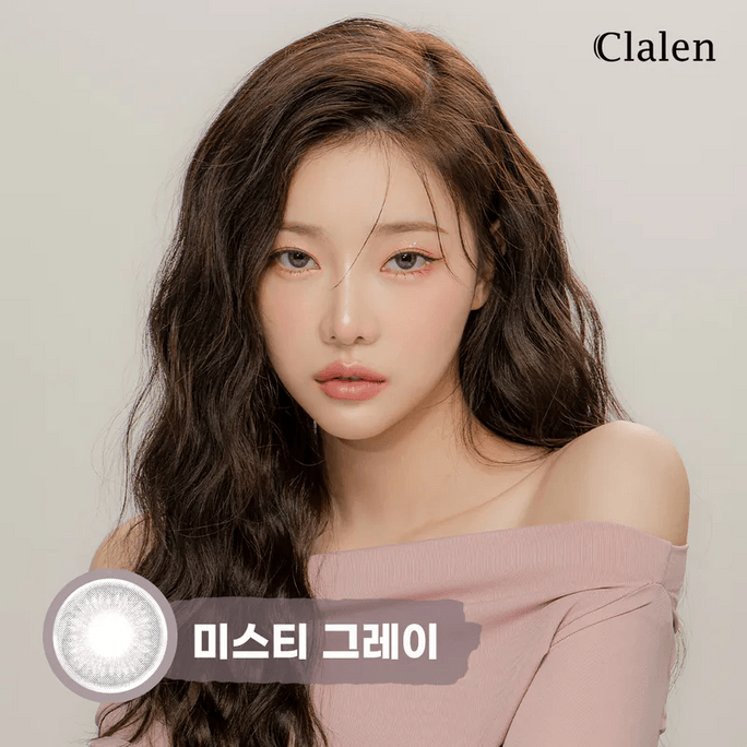 韩国 CLALEN O2O2 Color M 1 Mysti Grey EX 灰色 月抛 2片装 -1.00(100)