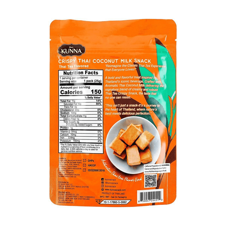 Crispy Coconut Snack Thai Tea Flavor, 0.88 oz [Trending on TikTok] 7