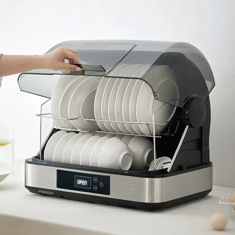 OLAYKS [Endorsed by Li Bingbing & Hou Minghao] 42L White Countertop Sterilizer, 3-in-1 Sanitizing, Drying & Storage for Home Kitchens 4