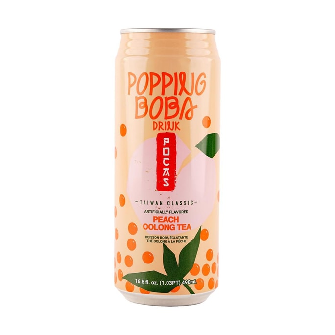 Popping Boba Peach Oolong Tea,16. 5 fl oz