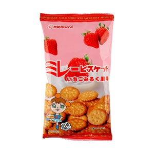 日本NOMURA野村 酥脆小圓餅乾 草莓牛奶口味 130g【網紅新品】