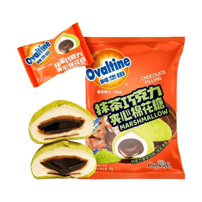 【中国直邮】  日本 今治 阿华田抹茶巧克力夹心棉花糖90g约17颗