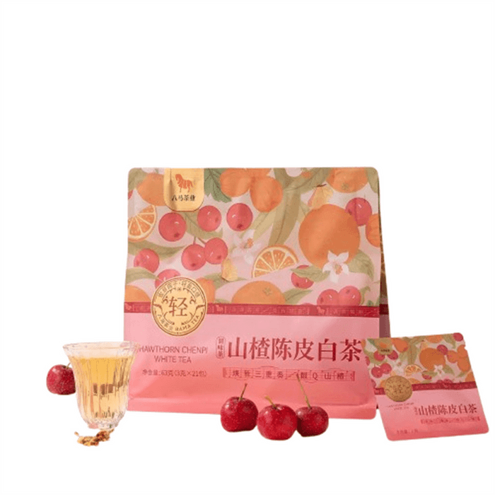 【中国直送】巴馬茶業 ツルニンジン、オウギ、サンザシ、ミカンの皮、ショウガ、ナツメ、クコの実、寿明白茶 - 秋と冬のお茶に最適 - サンザシ、ミカンの皮、白茶 63g/袋