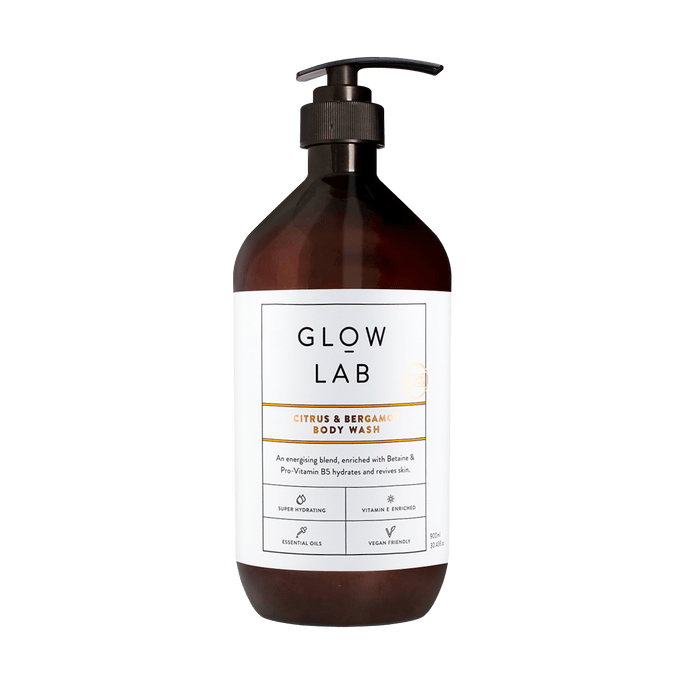 澳洲GLOWLAB 天然香氛沐浴露 胺基酸溫和清潔 柑橘佛手柑 900ml 孕婦可用