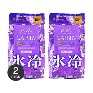 日本MANDOM曼丹 GATSBY杰士派 冰感止汗身体湿巾 冰果香 大容量 30枚 *2【2份超值装】