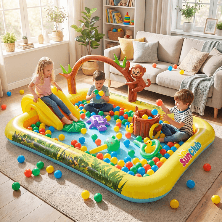 81.5 X 66 - Inch Animal Spray Pool With Slide For Backyard And
