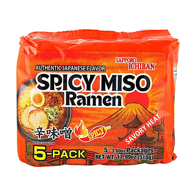 SAPPORO ICHIBAN Authentic Japanese Flavor Spicy Miso Ramen with