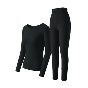 Mid-warm Muscle Base Underwear Set for Women SF05123- Twilight Black-S