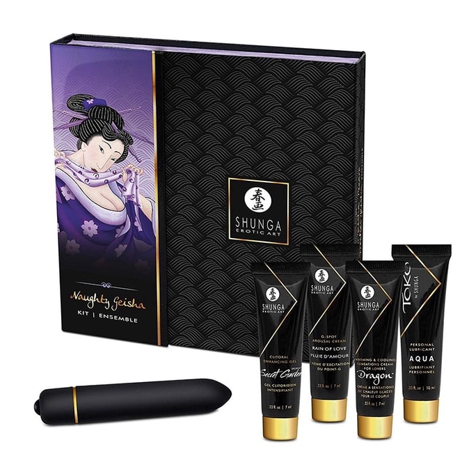 Playful Geisha 5-piece set/box Fun gift box set pleasure enhancement liquid men and women orgasm flirting