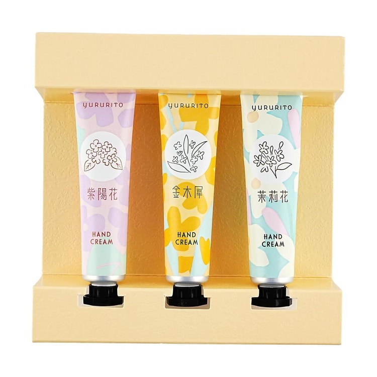 GPP Yururito Hand Cream Set, 3pcs #Hydrangea + Osmanthus + Jasmine