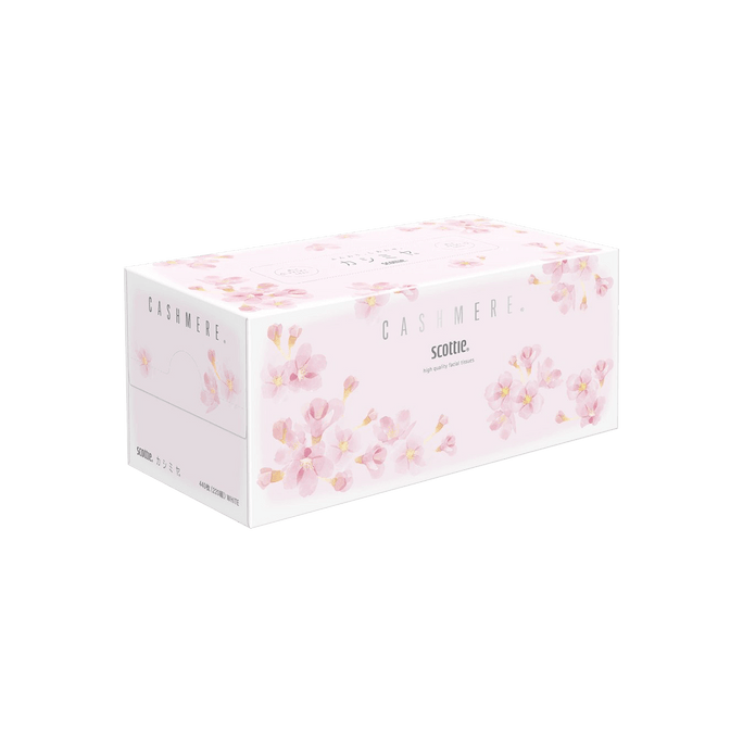 日本CRECIA 日本制纸 抽取式面巾纸 盒装抽纸 220抽 樱花纷纷