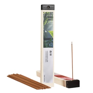 【中国直送】水月秦淮線香 森風 天然香料 消臭効果 お香立て付き ニッチブランド 1箱