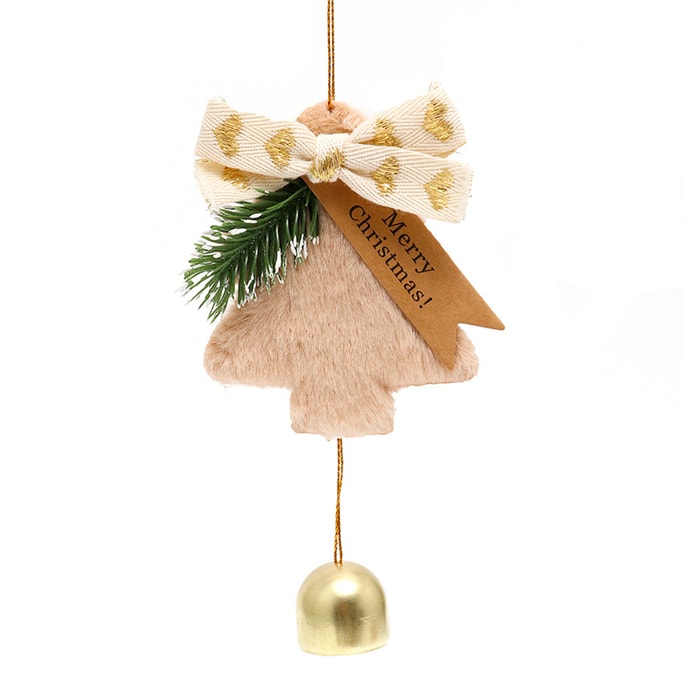 Christmas Tree Bell Ornament New Year Hanging Bell Christmas Decorations Gift - Khaki 1Pc