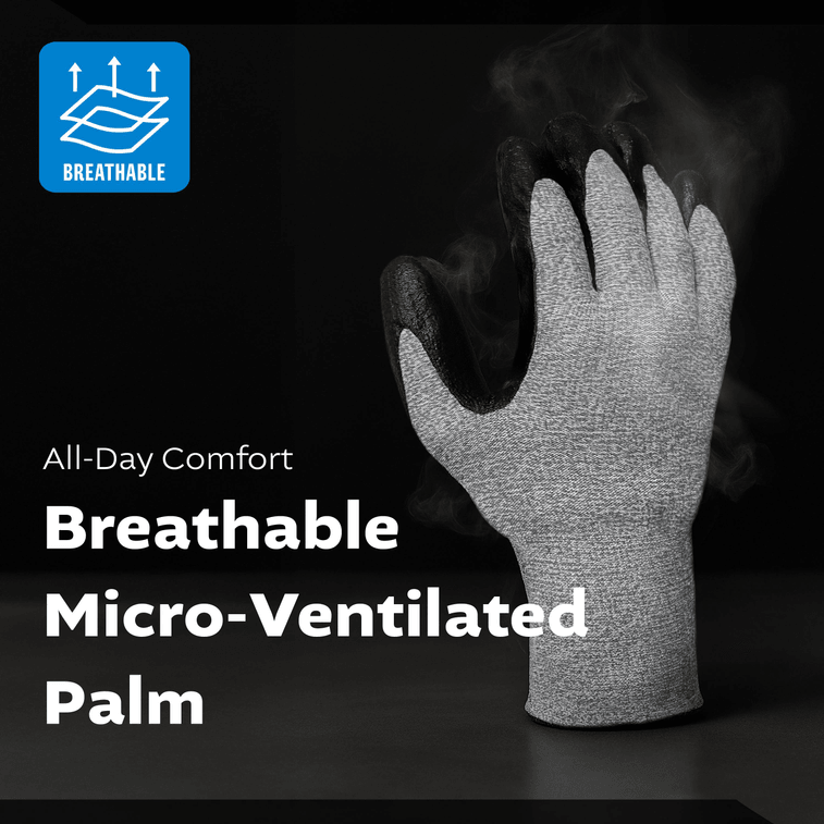 韩国 Kproduct4u 灰色氨纶尼龙手套 黑色丁腈发泡掌涂 4种尺寸 5双 XL码 3