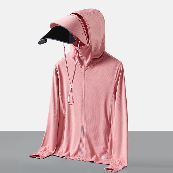 Sun Protection Clothing Outdoor Sunshade Ice Silk Breathable Unisex Size L Pink(For Women)