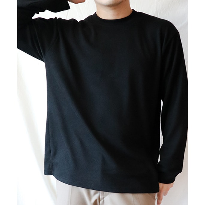 韩国KLEN 舒适 针织 长袖T恤 黑色 Free Size