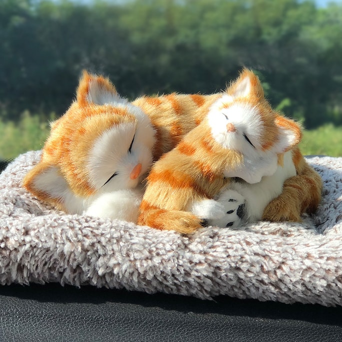 Car Decoration Artificial Dog Bamboo Charcoal Dog Personality Creative Upscale Male Cutie Orange cat A 1 pc