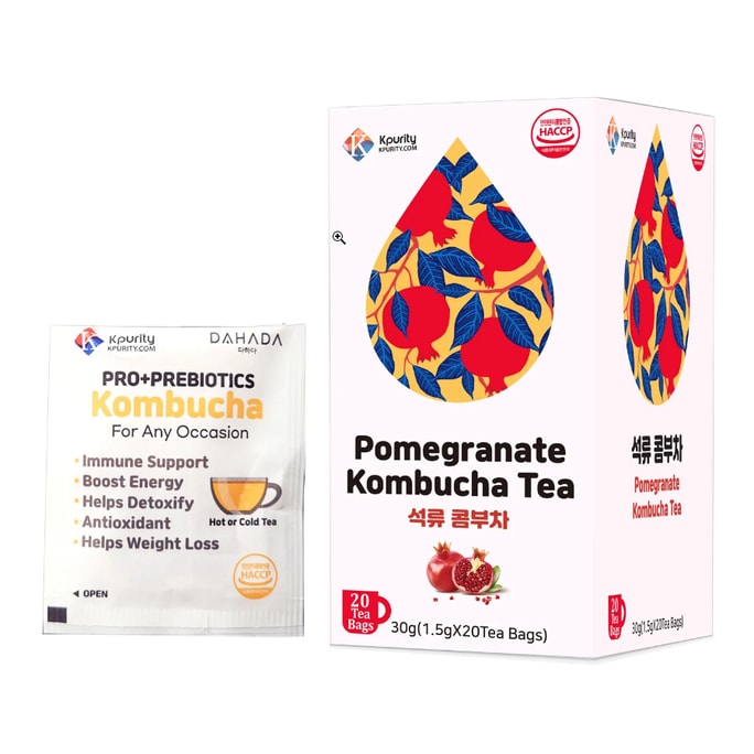 Korean Pomegranate Kombucha Fermented Healthy Tea Bags 1.2g x 20ea