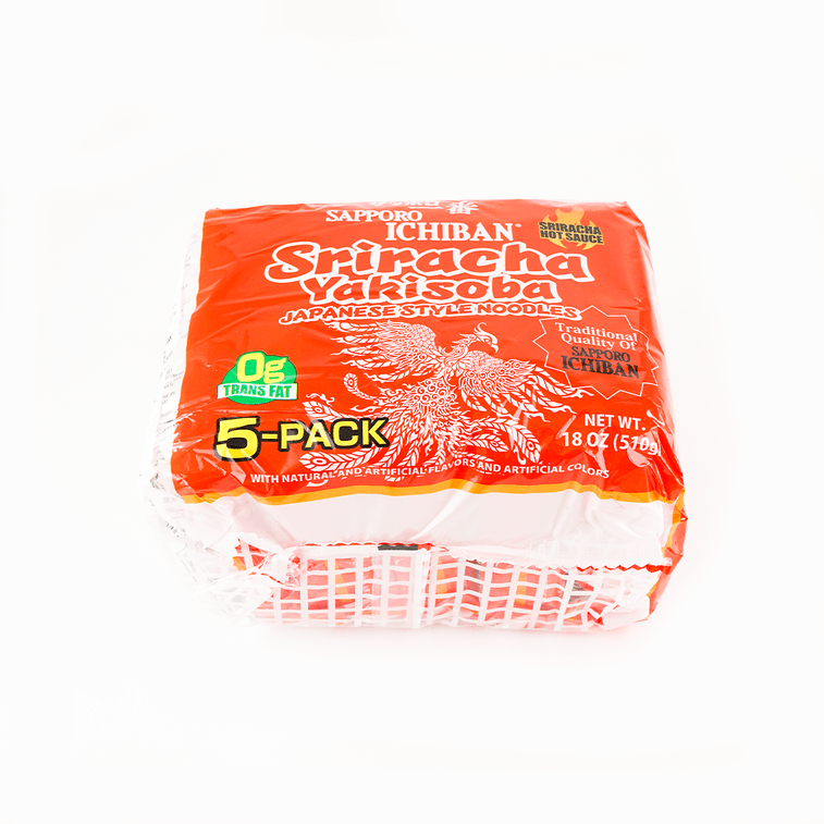 스리라차 야키소바 - 매콤한 일본식 인스턴트 라면, 5팩, 18oz 4