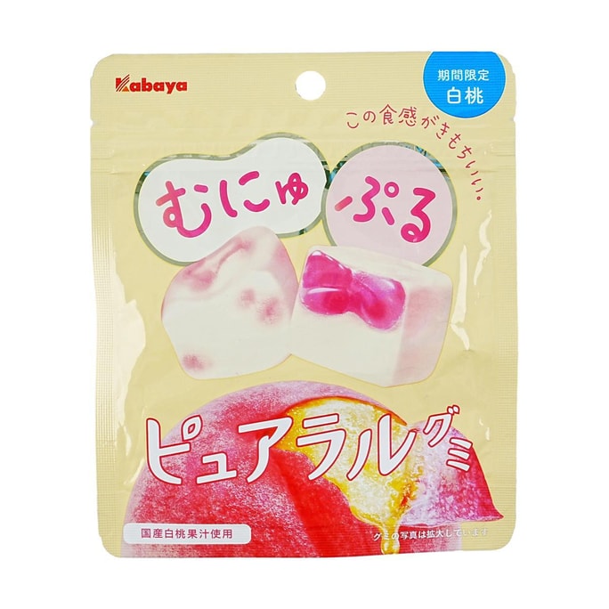 日本KABAYA卡巴也 夹心软糖 白桃味 58g