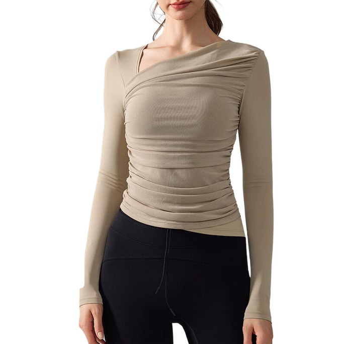 Female T Shirt Khaki M Size