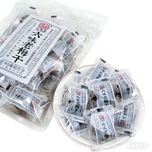 Six-Flavor Dried Preserved Plums, Sweet and Sour, Small Pack, Ready-to-Eat Snack, 80g*1 Bag