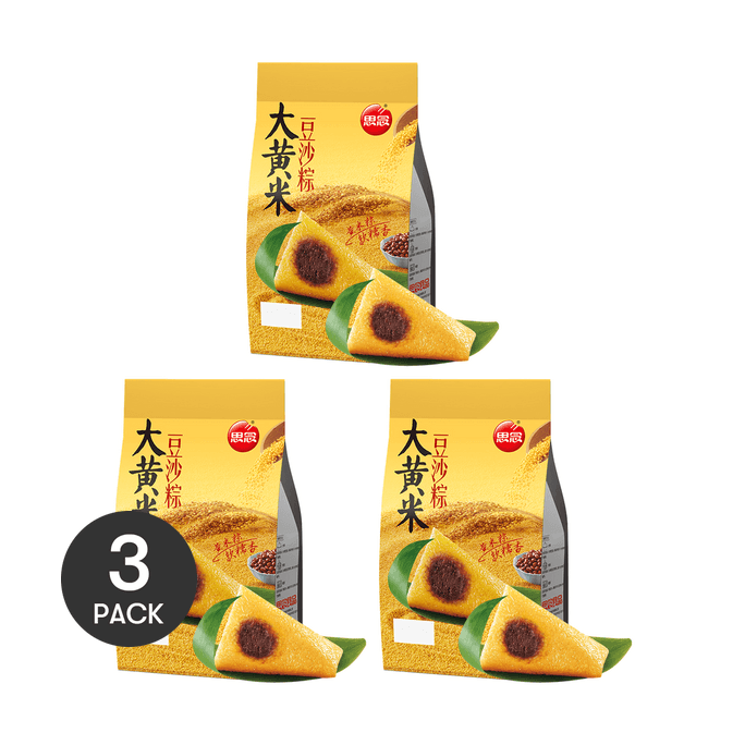 思念 真空大黄米豆沙粽 经典甜粽 2枚入 200g *3【3份超值装】【端午节粽子】