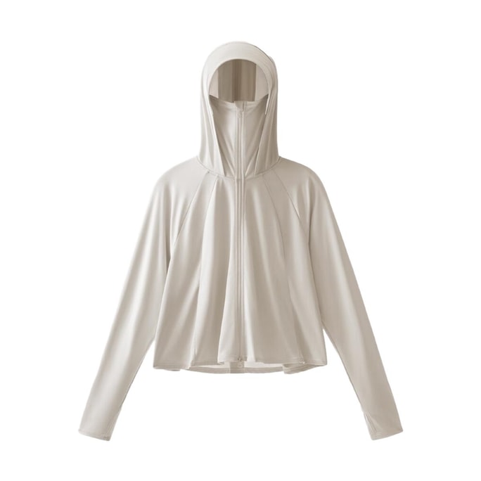 Women's Cape Style Sun Protection Shirt Light Grey M
