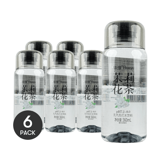 华豫 无汽苏打水饮料 茉莉花茶味 360ml *6【6份超值装】【满口茶香 无气泡苏打水】【弱碱性PH7.2-8】【河南特产】