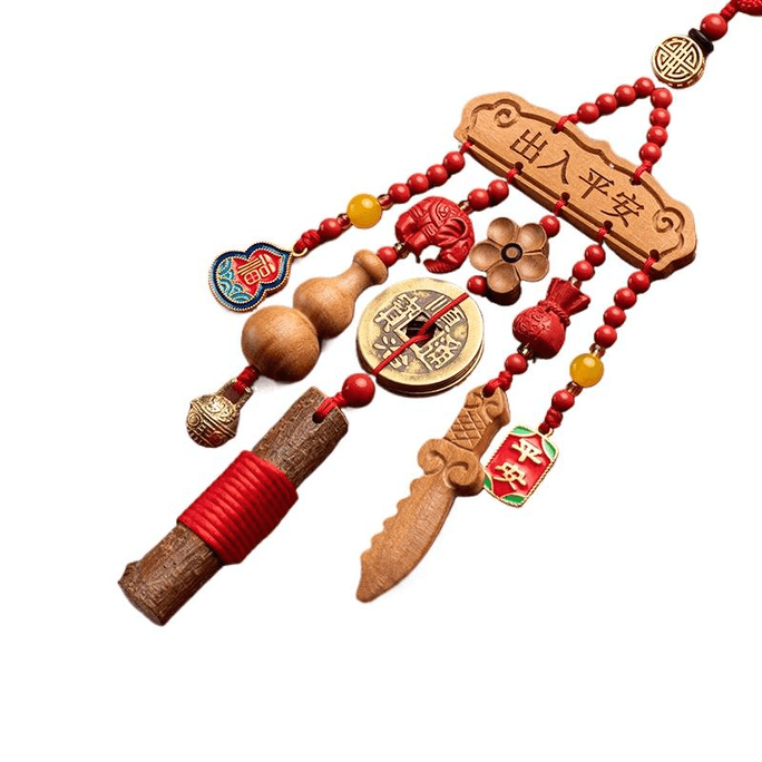 Safe entry and exit peach wood knife peach wood gourd decoration safety pendant five-piece set* 1 piece