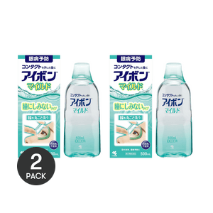 日本KOBAYASHI小林制药 洗眼液 #绿色 清凉度0 500ml*2  清洁眼睛 缓解眼疲劳【超值装】
