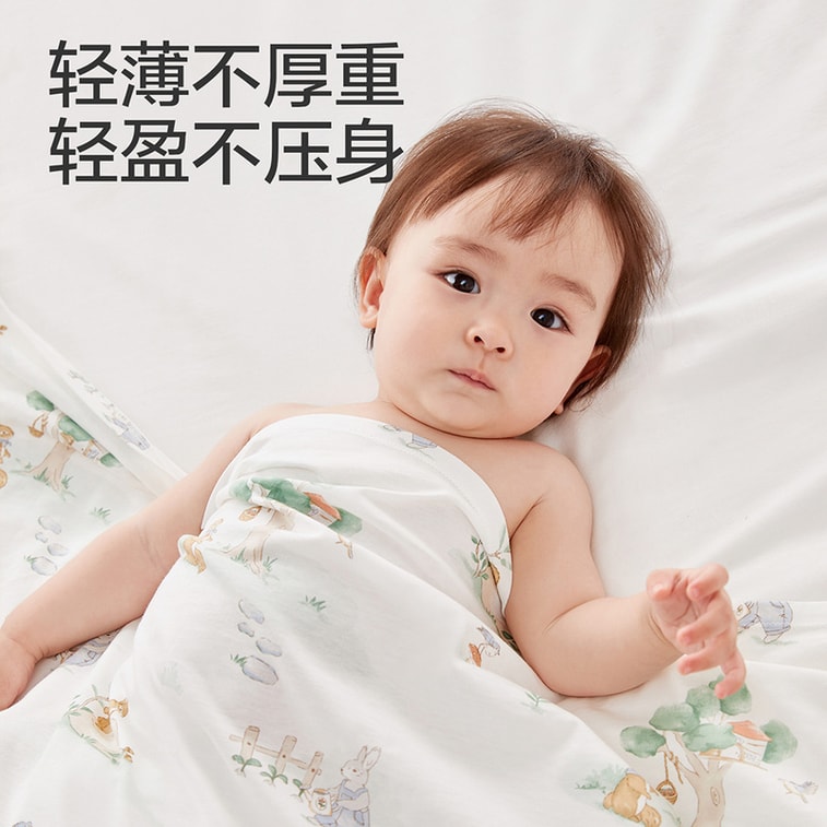 [홍콩 직배송] 퓨어코튼 아기 니트 속싸개, 2개입, 90x90cm, 순면 거즈, 바이오닉 속싸개, 사계절 사용 가능, 신생아용 속싸개 4