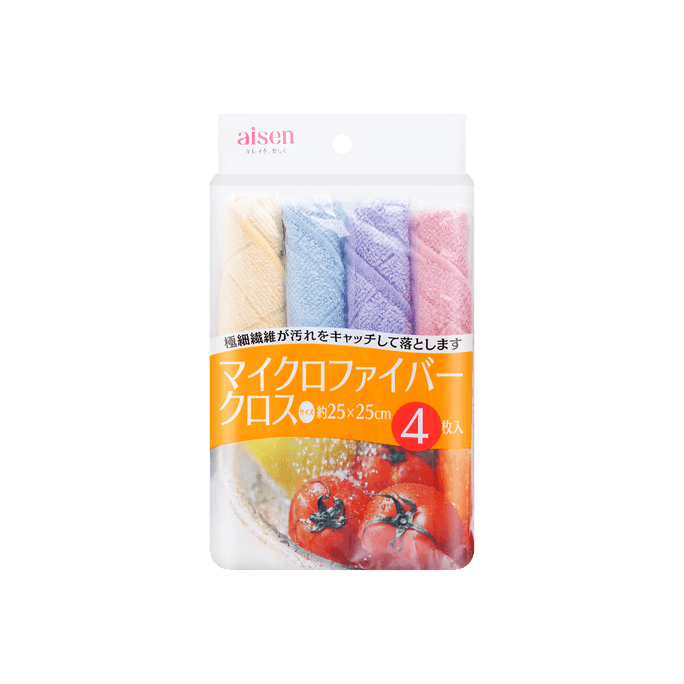日本AISEN 超细纤维厨房布 4条