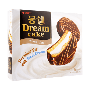 韩国LOTTE乐天  蒙西派 梦雪奶油蛋糕派 12枚入 384g 包装随机发