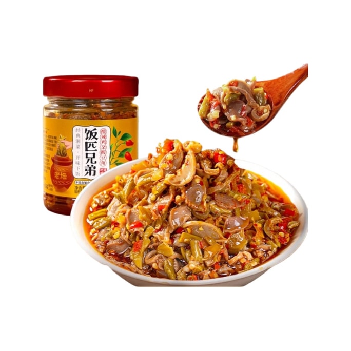 【中國直郵】 飯匹兄弟 酸辣酸豆角 230g 湖南特產剁椒辣椒醬 開胃下飯菜 香辣拌飯醬