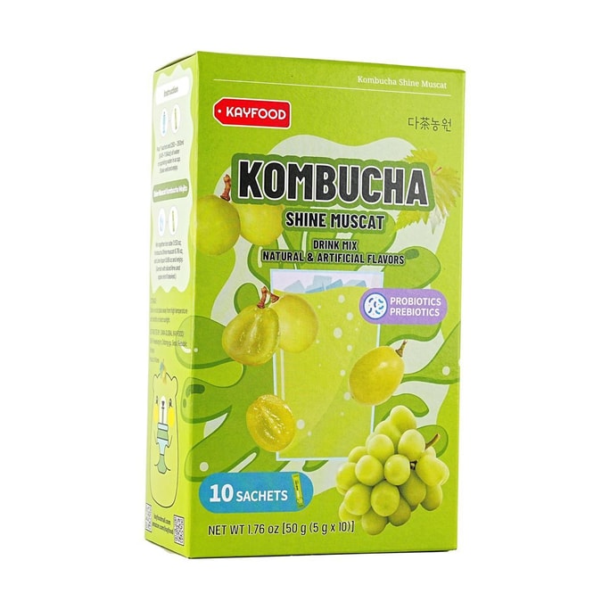 샤인 머스캣 콤부차 파우더 믹스 1.76oz [프로바이오틱스&프리바이오틱스] [설탕 0% 저칼로리] [건강한 발효 운동]
