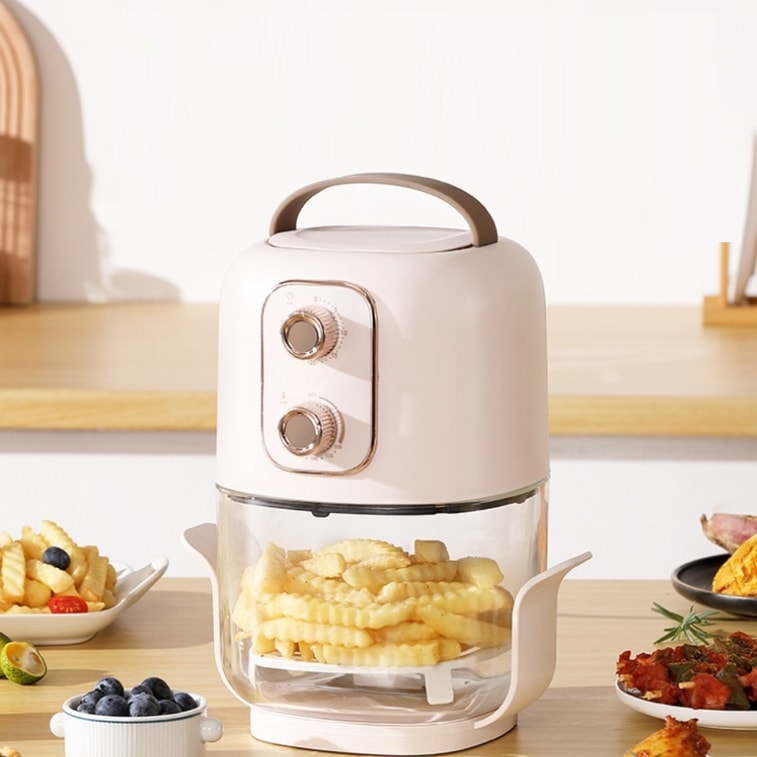 【中国直邮】Coopever柏意 可视空气炸锅 2.5L 多功能无油无烟电炸锅 低脂电烤箱 浅粉色 110V 4