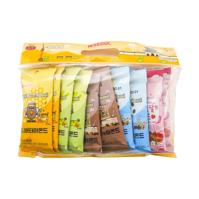 【超好吃】韓國MURGERBON 杏仁大禮包 5種口味 10連包 270g
