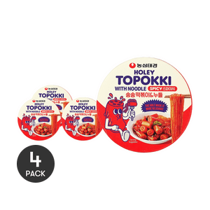 韓國NONGSHIM農心 帶孔年糕炒粉絲 韓式辣味 128g *4【4份超值裝】【微波加熱即食杯裝炒年糕】