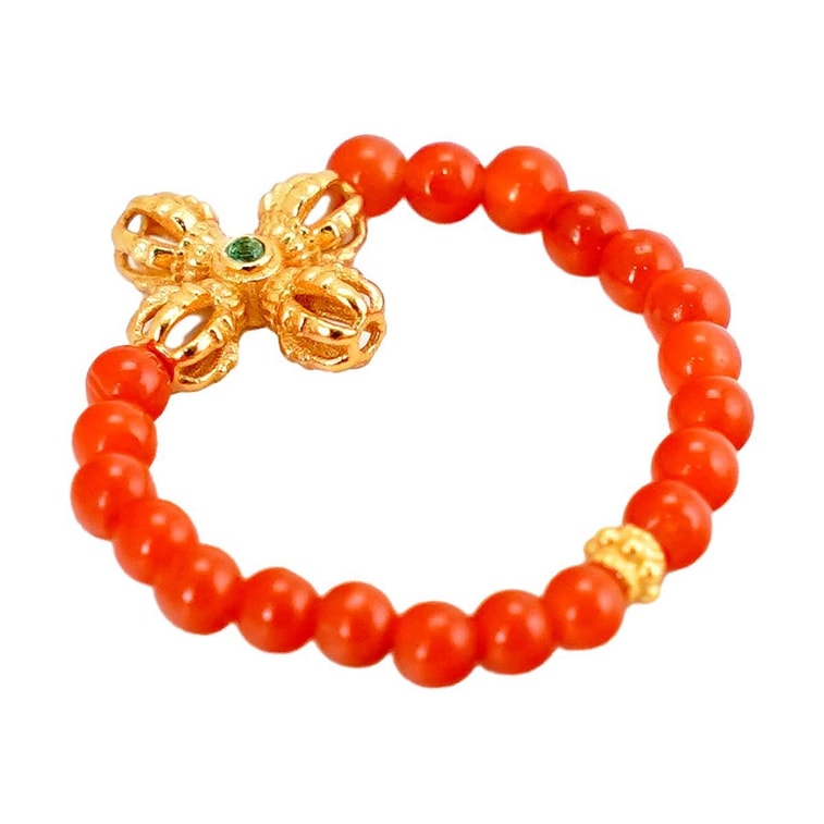 Lingyin Blessing South Red Agate Ring Red Flame Wealth Luck New Year Gift 5