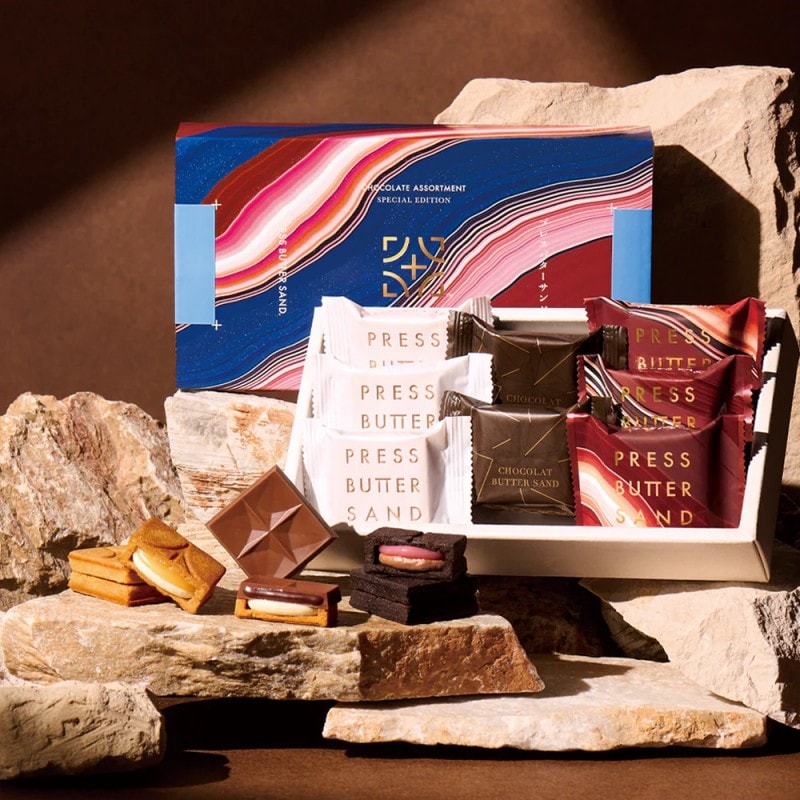 【日本直郵】 日本 press butter sand 期間限定 三種巧克力口味 夾心奶油餅乾 組合裝 8枚入
